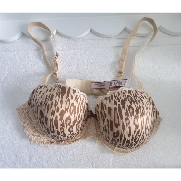 Victoria Secret 36C DREAM ANGELS LINED DEMI BRA *Dreamy Leopard* Animal Print - Picture 5 of 9